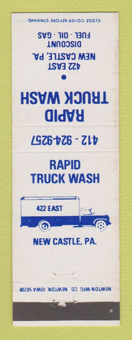 Matchbook Cover - Rapid Truck Wash New Castle PA oil gas