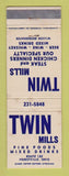 Matchbook Cover - Twin Mills Restaurant Forestville OH WEAR