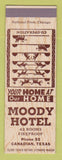 Matchbook Cover - Moody Hotel Canadian TX low phone #
