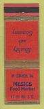 Matchbook Cover - Mesics Food Market Grocery Lebanon PA