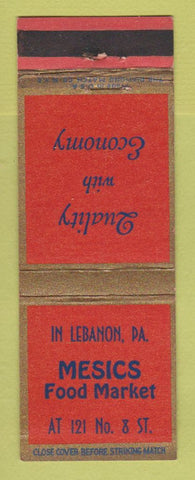Matchbook Cover - Mesics Food Market Grocery Lebanon PA