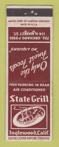 Matchbook Cover - State Grill Inglewood CA WEAR