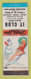 Matchbook Cover - It Club Rocker MT pinup WEAR