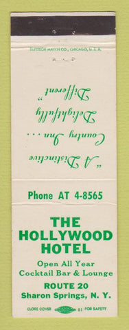 Matchbook Cover - Hollywood Hotel Sharon Springs NY