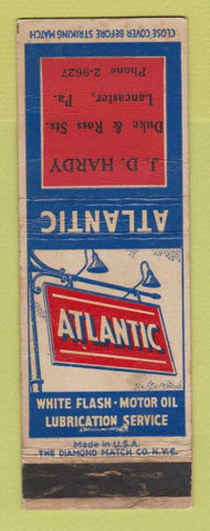 Matchbook Cover - Atlantic oil gas JD Hardy Lancaster PA WEAR