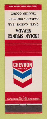 Matchbook Cover - Chevron oil gas Indian Springs NV cafe cabins