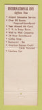 Matchbook Cover - International Inn Cleveland OH