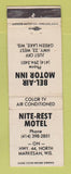 Matchbook Cover - Bel Air Motor Inn Green Lake Nite Rest Markesan WI WEAR