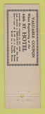 Matchbook Cover - 44th St Hotel New York City