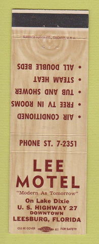 Matchbook Cover - Lee Motel Leesburg FL