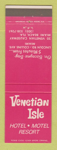 Matchbook Cover - Venetian Isle Hotel Motel Resort Miami Beach FL