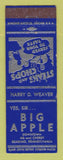 Matchbook Cover - Big Apple Restaurant Reading PA