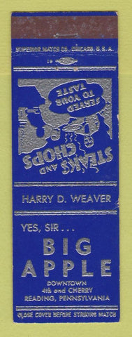Matchbook Cover - Big Apple Restaurant Reading PA
