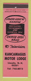 Matchbook Cover - Kancamagus Motor Lodge Lincoln NH