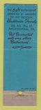 Matchbook Cover - Bookbinders Restaurant Philadelphia PA