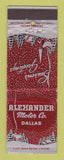 Matchbook Cover - Alexander Motors Dallas TX Christmas