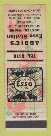 Matchbook Cover - Abbie's Esso oil gas Dexter ME