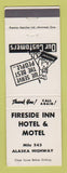Matchbook Cover - Fireside Inn Hotel Motel Tok? AK?