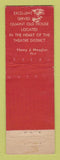 Matchbook Cover - Memory Lane Restaurant Boston MA WEAR