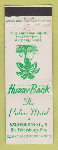 Matchbook Cover - Palms Motel St Petersburg FL