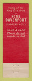 Matchbook Cover - Hotel Davenport Stamford CT WEAR
