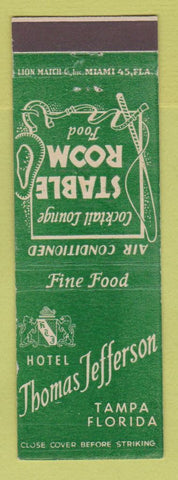 Matchbook Cover - Hotel Thomas Jefferson Tampa FL
