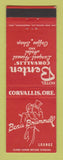 Matchbook Cover - Hotel Benton Corvallis OR Beau Brummell Lounge
