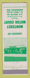Matchbook Cover - Monterey Motor Court Motel Aberdeen MD