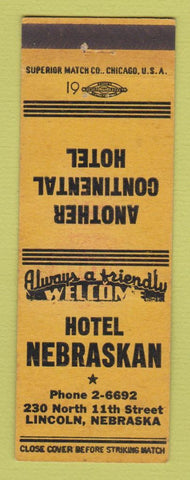 Matchbook Cover - Hotel Nebraskan Lincoln NE