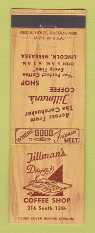 Matchbook Cover - Tillman's Coffee Shop Lincoln NE