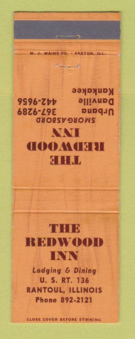 Matchbook Cover - Redwood Inn Rantoul IL
