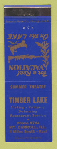 Matchbook Cover - Timber Lake Restaurant fishing camping Mount Carroll IL WEAR