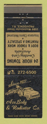 Matchbook Cover - Ace Auto Body Radiator Providence RI