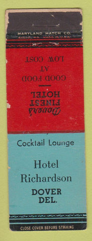 Matchbook Cover - Hotel Richardson Dover DE WORN