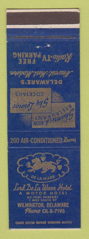 Matchbook Cover - Lord De La Warr Hotel Wilmington DE
