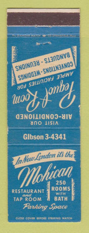 Matchbook Cover - Mohican Restaurant Tap Room New London CT hotel