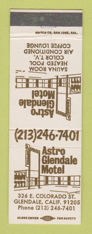 Matchbook Cover - Astro Glendale Motel Glendale CA