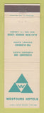 Matchbook Cover - Westours Hotels Fairbanks Skagway AK