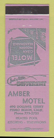 Matchbook Cover - Amber Motel Pismo Beach CA LAVENDER