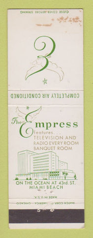 Matchbook Cover - Empress Hotel Miami Beach FL WEAR