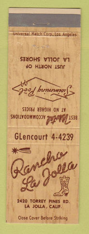 Matchbook Cover - Rancho La Jolla CA