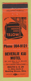 Matchbook Cover - Beverlie Kai Motel Bowling Green OH