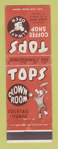 Matchbook Cover - Tops Coffee Shop Clown Room Waikiki Hawaii WEAR