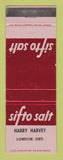 Matchbook Cover - Sifto Salt Harry Harvey London ON