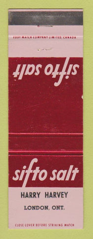 Matchbook Cover - Sifto Salt Harry Harvey London ON