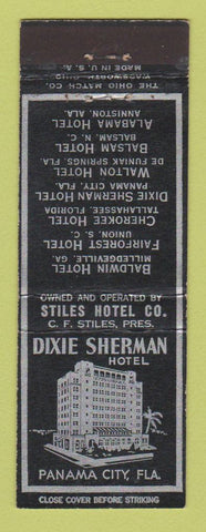 Matchbook Cover - Dixie Sherman Hotel Panama City FL