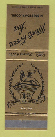 Matchbook Cover - Monte Green Inn Middletown CT