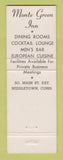 Matchbook Cover - Monte Green Inn Middletown CT