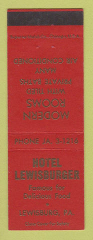 Matchbook Cover - Hotel Lewisburger Lewisburg PA