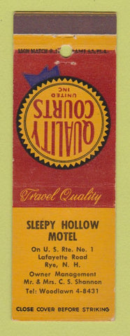 Matchbook Cover - Sleepy Hollyow Motel Rye NH Quality Courts